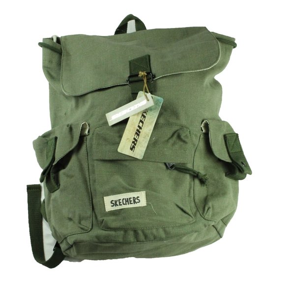 Skechers | Bags | Sketchers Olive Canvas Backpack 0 Cotton | Poshmark